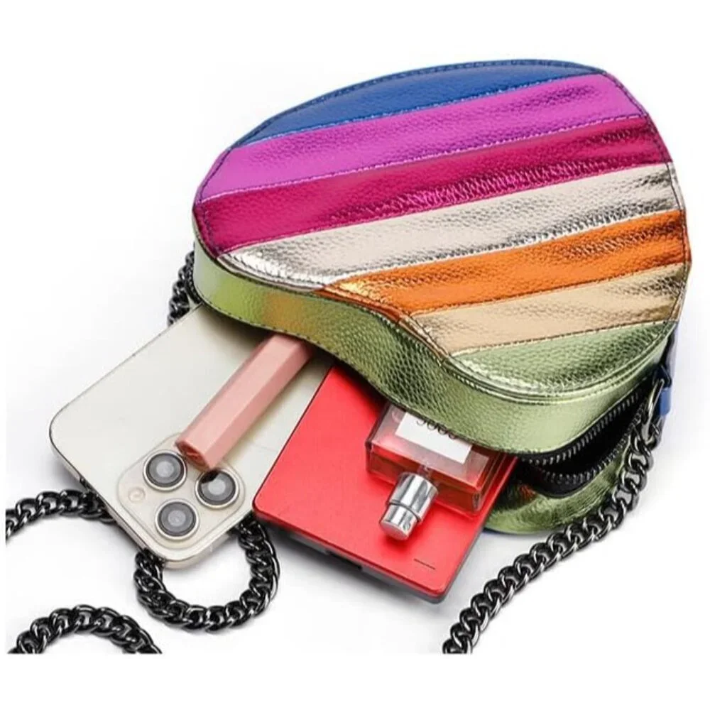 Women's Denim Heart-Shaped Mini Crossbody Phone Bag Small Travel Purse
